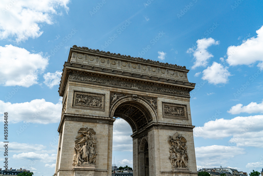 Shot of the Arc de Triomphe in Paris, France