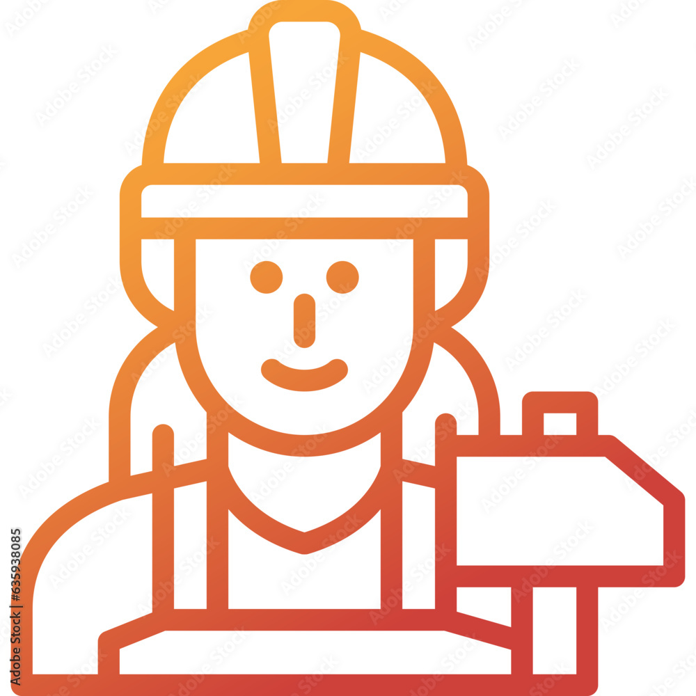 woman worker gradient line icon woman worker gradient line icon