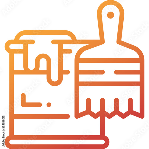 paint brush gradient line icon
