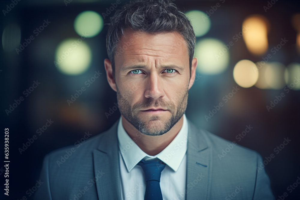 40-year-old businessman. close-up. bokeh background. split toning 40-year-old businessman. close-up. bokeh background. split toning