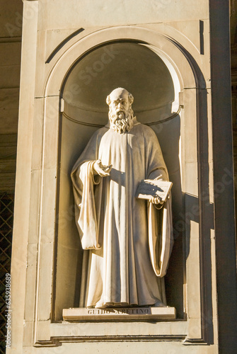 Statue of Guido Aretino, Uffizi, Florence (Firenze), UNESCO World Heritage Site, Tuscany, Italy photo