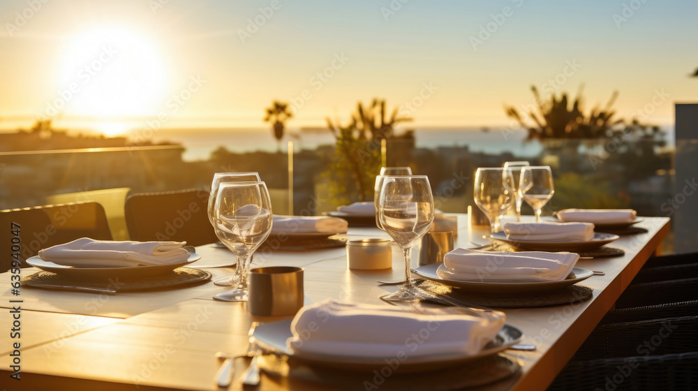 Luxury Outdoor Dining: Sunsets and Settings