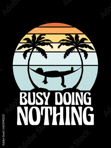 Busy Doing Nothing Hammock Sleeping Relaxed Happy Vacation