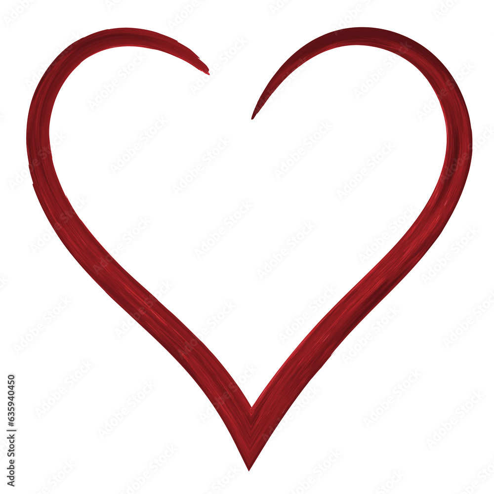 Red paint heart shape frame. Decorative doodle love icon Red paint heart shape frame. Decorative doodle love icon