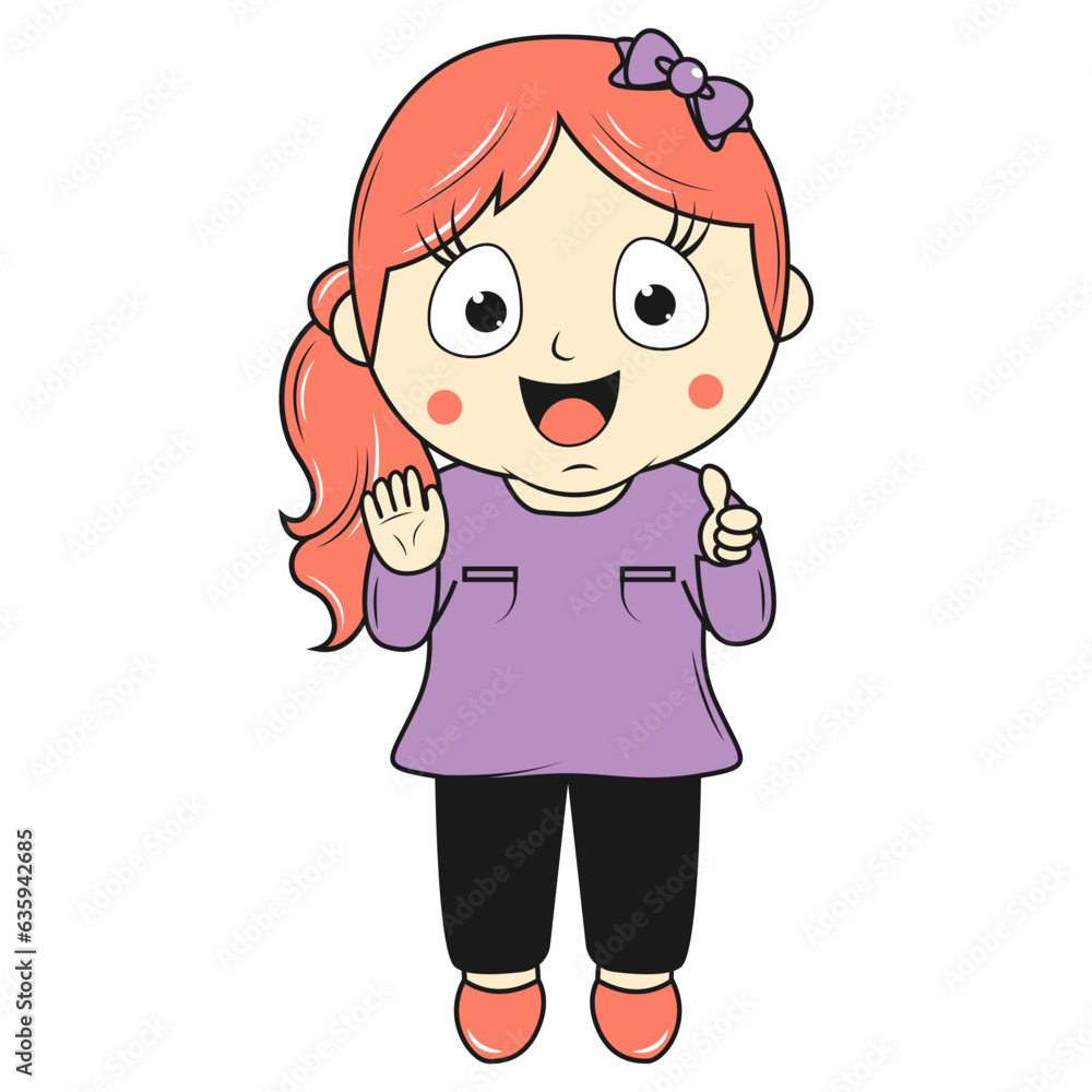 cute little girl cartoon illustration cute little girl cartoon illustration