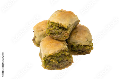 Wallpaper Mural Turkish pistachio baklava isolated on white background. Torontodigital.ca