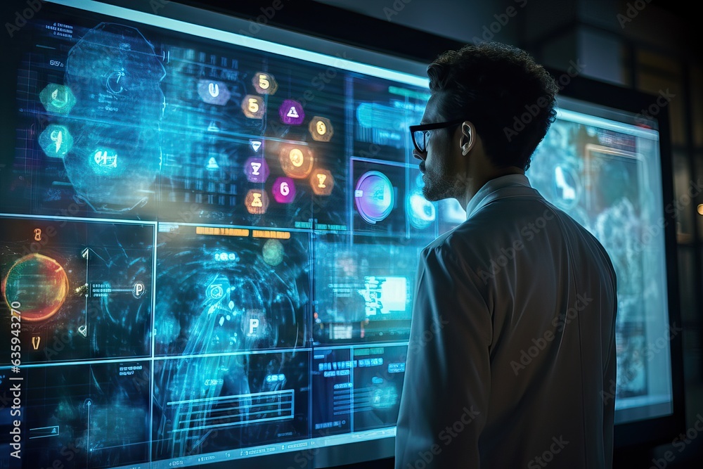 Tech-Ready Professional: Man Engaged in Front of Computer Screen Tech-Ready Professional: Man Engaged in Front of Computer Screen