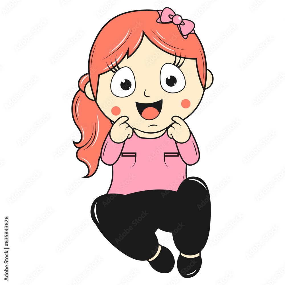 cute little girl cartoon illustration cute little girl cartoon illustration