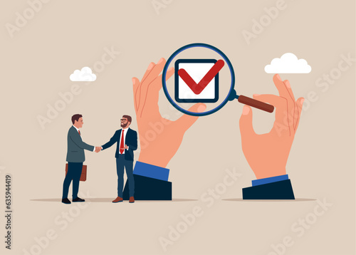 Leadership skill or trust on work responsibility. Flat vector illustration.