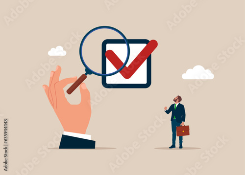 Task completed. Agreement to deliver, leadership skill or trust on work responsibility. Flat vector illustration.