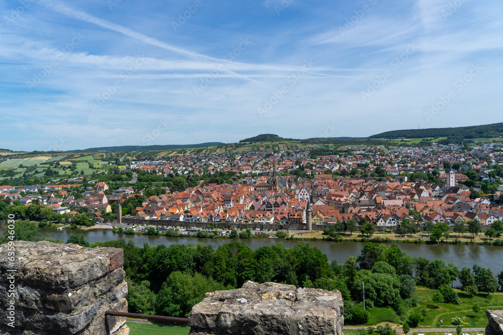 View to the german city called Karlstadt am Main