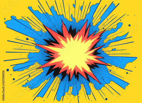 Pop art comic book explosion. Generative AI