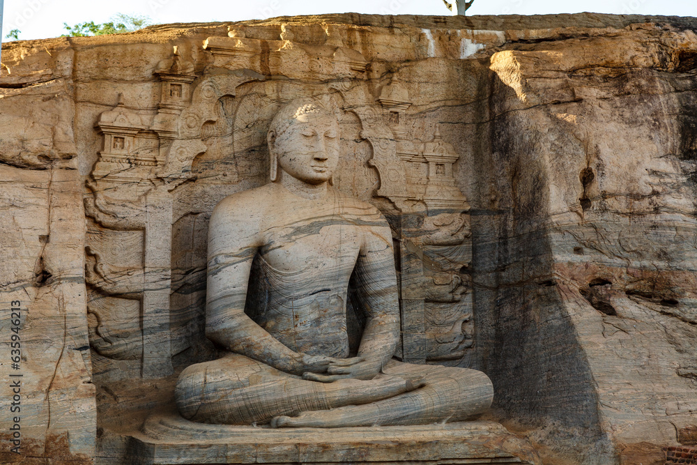 Sitting Buddha statue, Gal Vihara, Polonnaruwa, Sri Lanka, Asia