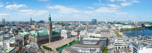 Hamburg skyline panorama in summer