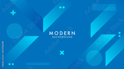 Abstract blue geometric background with line and dot element. vector illustration