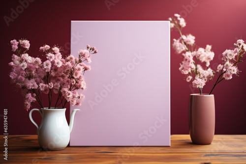 Blank canvas surrounded by flowers