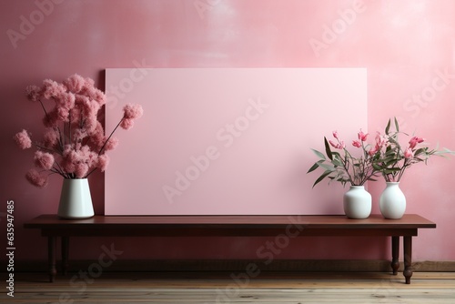 Blank canvas surrounded by flowers