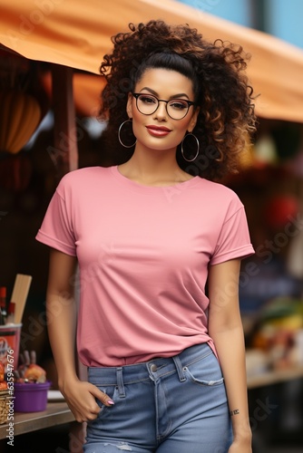 beautiful woman  portrait withwearing a pink sweater