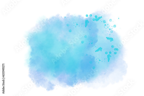 Blue watercolor background. Abstract vector paint splash, isolated on white backdrop. Aquarelle texture.