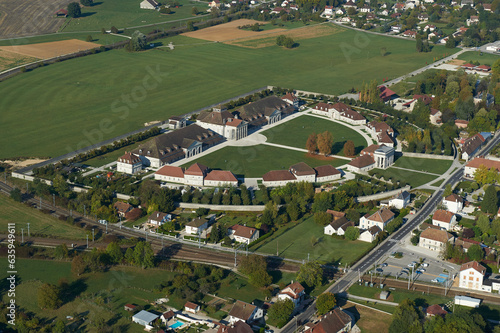 Areal view of Royal Saline in Arc-et-Senans (Doubs) photo