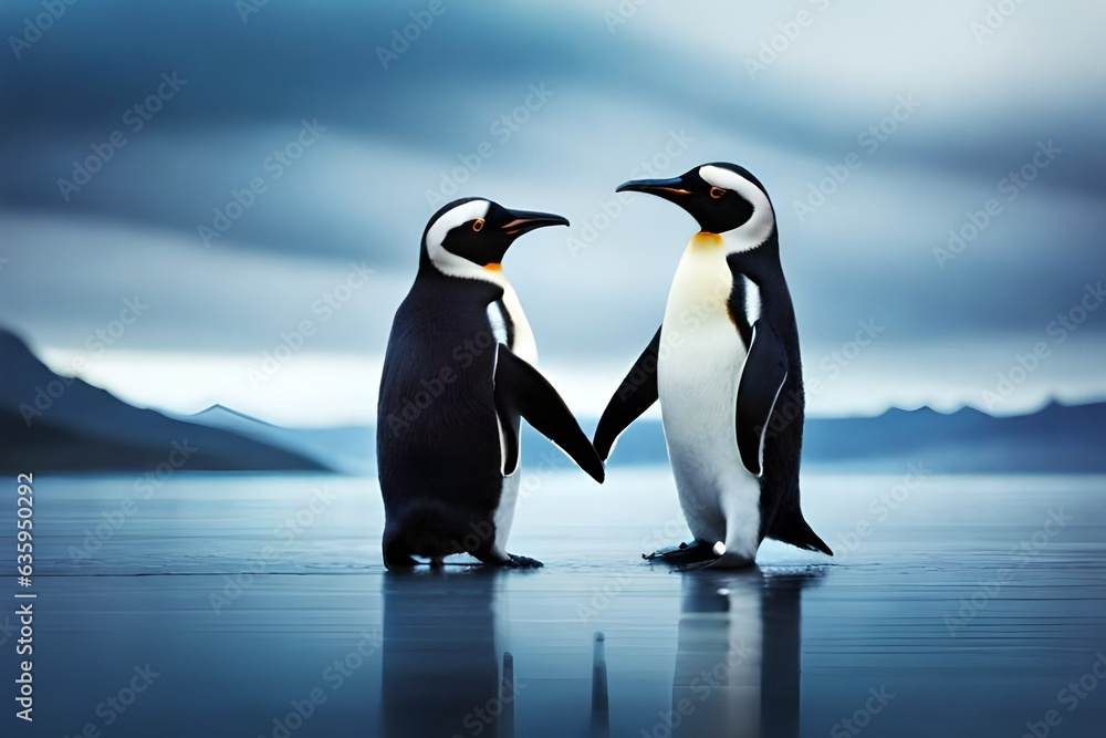 Obraz premium penguin on the beach