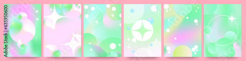 Beautiful Yellow and Blue Pastel Gradient Poster Sets with geometric element design with copy space. Vector Illustration. EPS 10.

