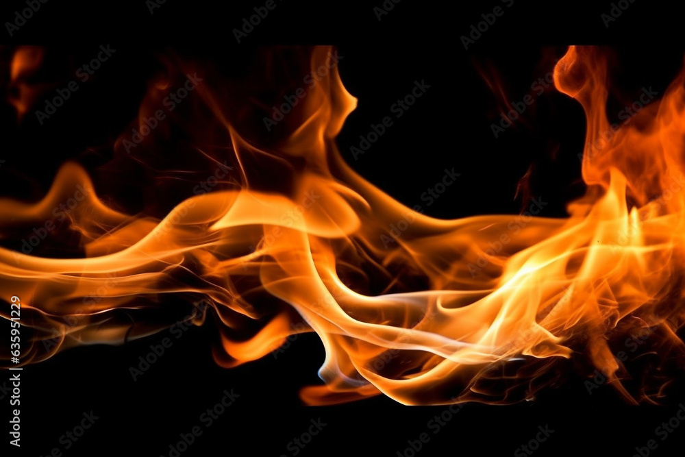 Fire on black background Fire on black background