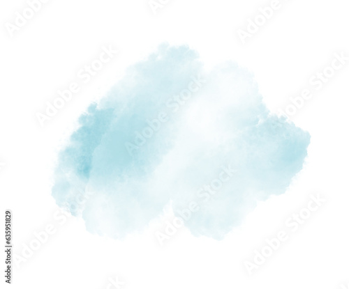 Light Blue watercolor background. Abstract vector paint splash, isolated on white backdrop. Aquarelle texture.