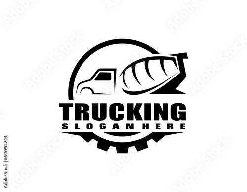 construction concrete material mixer plant logo