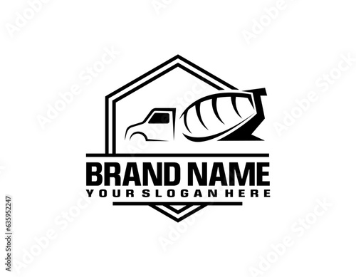 construction concrete material mixer plant logo