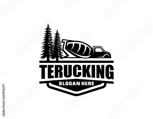 simple concrete cement mixer truck silhouette icon