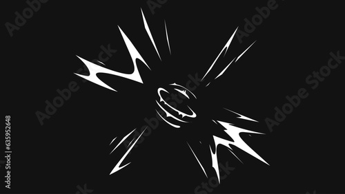Vector moving flash graphic, comic force explosions or energy shaped graphic designs. Explosion effect followed by a flash in the form of movement, mango style.  © Oleg