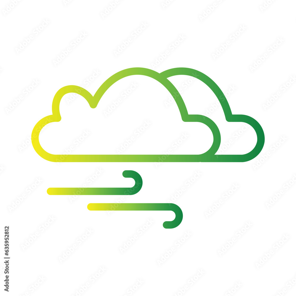 Fall Season Wind Gradient Line Icon Fall Season Wind Gradient Line Icon