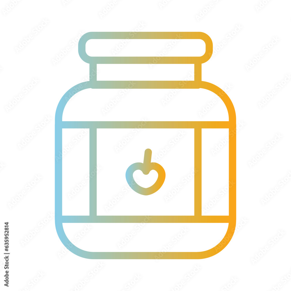 Food Bottle Jar Gradient Line Icon Food Bottle Jar Gradient Line Icon