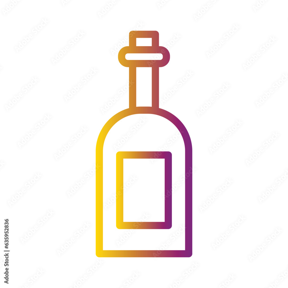 Glass Holiday Bottle Gradient Line Icon Glass Holiday Bottle Gradient Line Icon