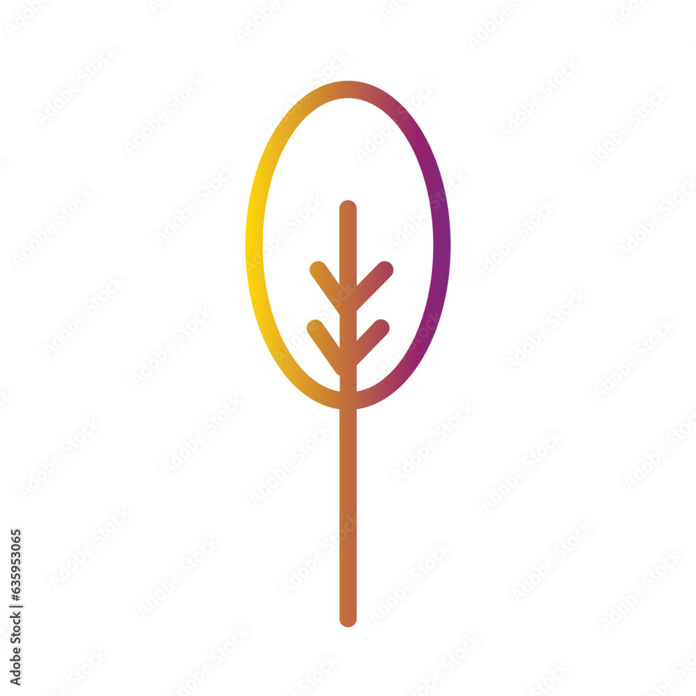 Fall Leaf Season Gradient Line Icon Fall Leaf Season Gradient Line Icon
