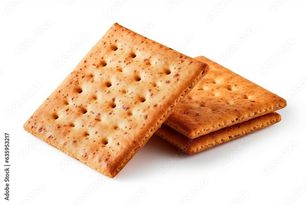 Crackers isolated on white background Crackers isolated on white background