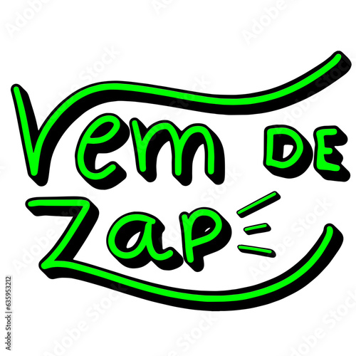 Lettering digital Vem de zap verde