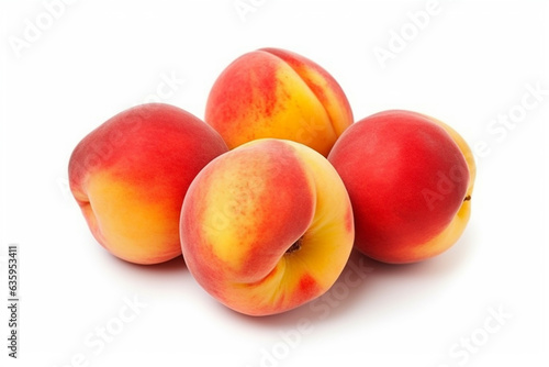 Peaches isolated on white background