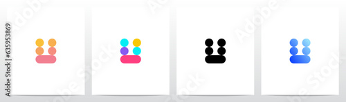 Circle And Capsule Shape Colorful Letter Logo Design U