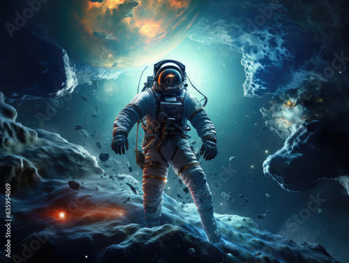 Cosmonaut in virtual space © cherezoff