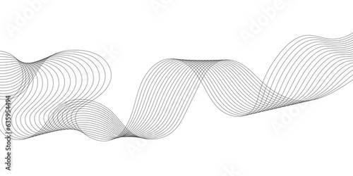 Abstract wavy grey blend technology liens background. Digital frequency track equalizer. Abstract frequency sound wave lines and twisted curve lines background. Banner design background.
