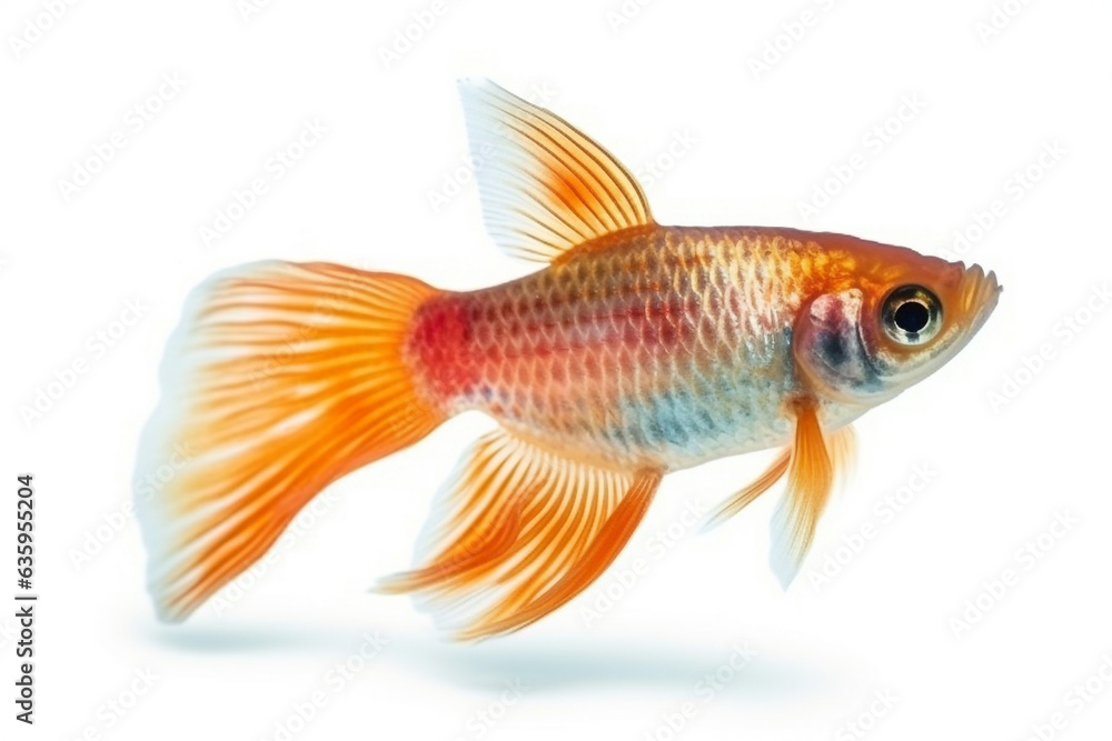Guppy fish isolated on white background