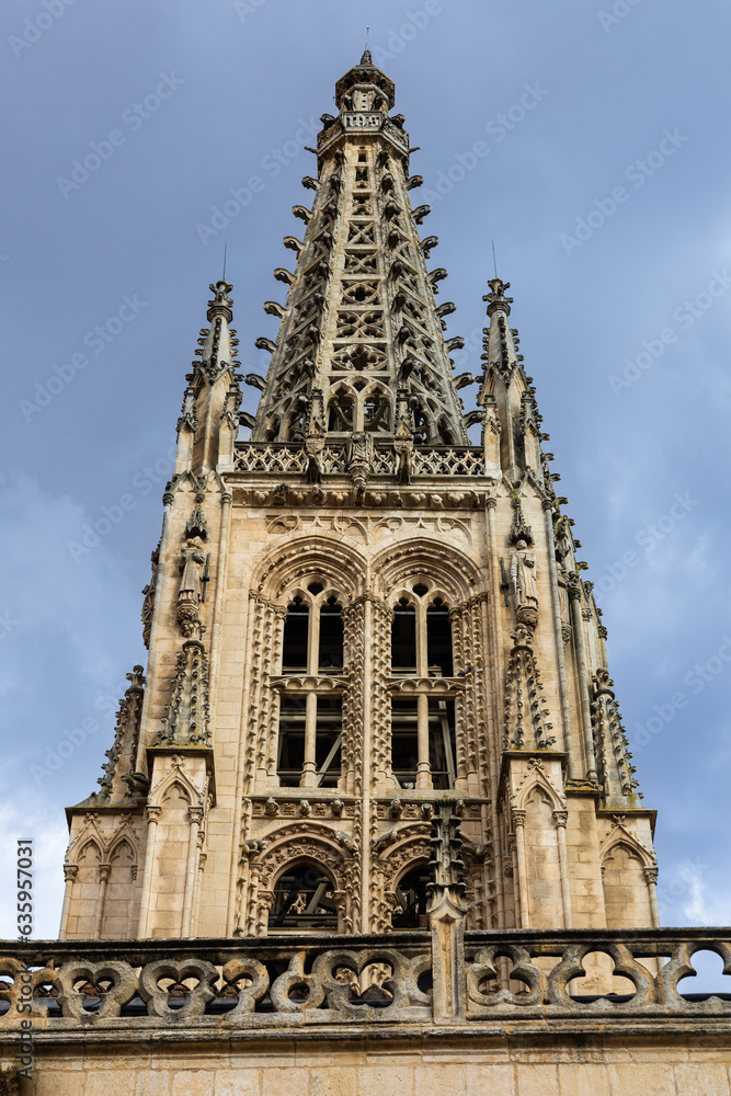 Fragment of Burgos Cathedral, catholic church of French Gothic style. Burgos, Spain.