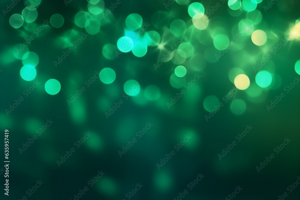 Abstract blurred green bokeh texture background.
