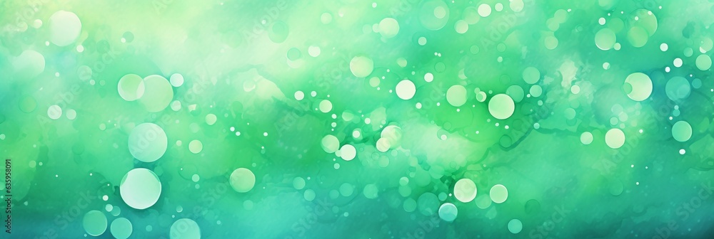 Abstract green drops texture banner background, extra wide. - obrazy, fototapety, plakaty 