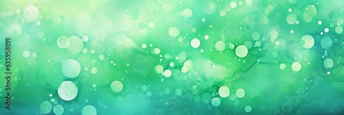 Abstract green drops texture banner background, extra wide.