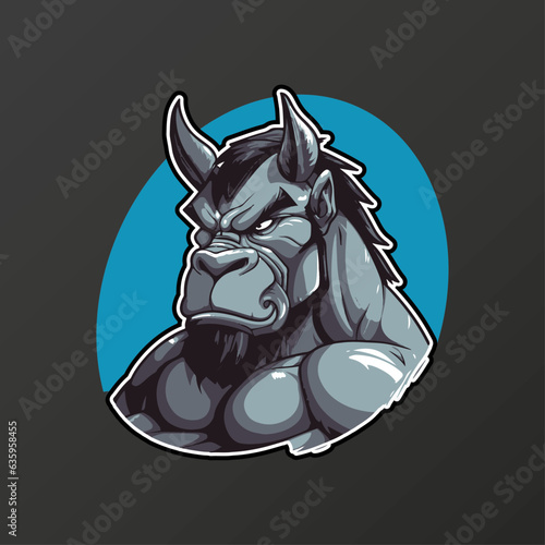 Foto Angry Muscle Donkey Mascot vector Illustration