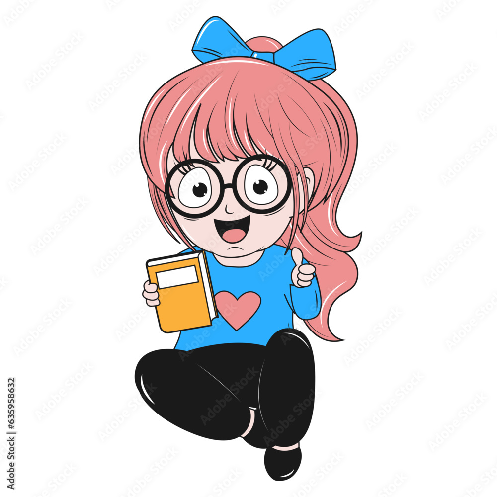 cute little girl cartoon illustration cute little girl cartoon illustration