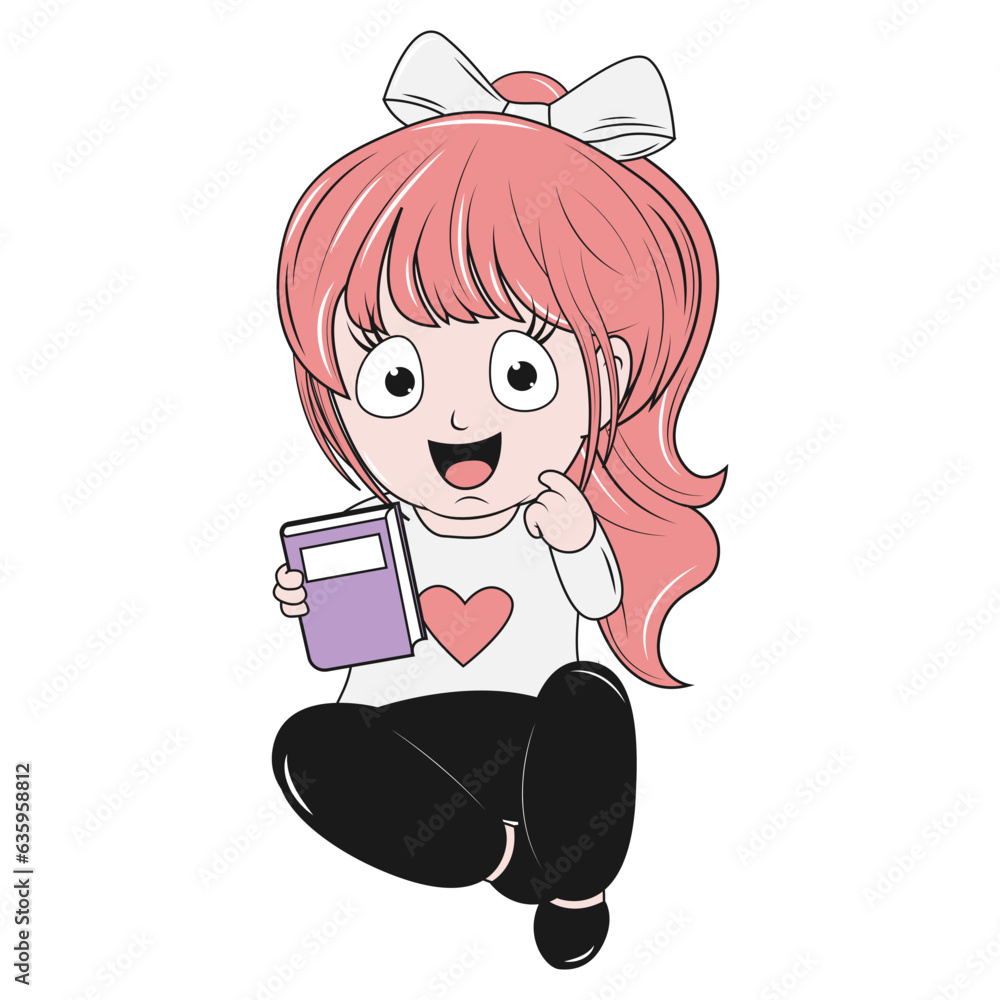 cute little girl cartoon illustration cute little girl cartoon illustration